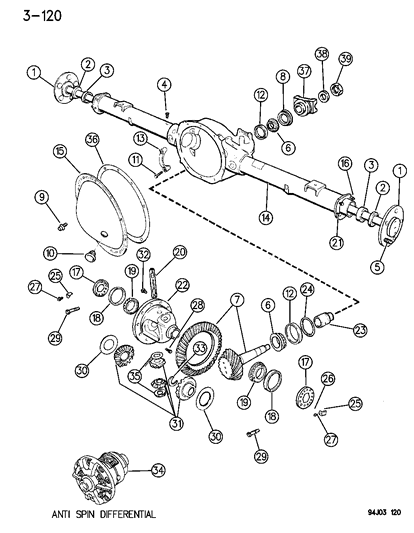 1996 Jeep Cherokee  *LUBRICANT-Gear Diagram for 4874468