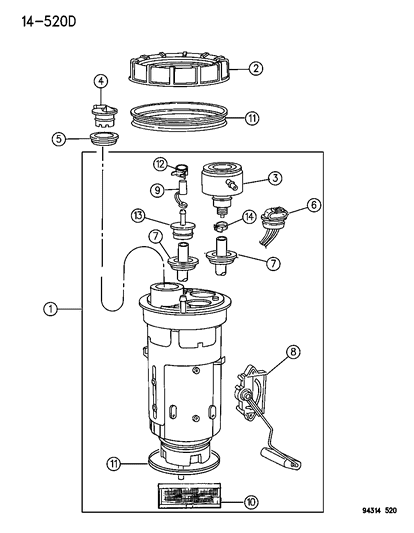 1995 Dodge Ram 3500  Valve-Fuel Tank Rollover Safety Diagram for 52127666
