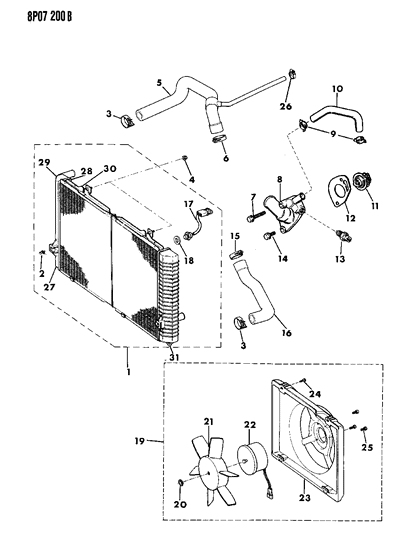 1991 Dodge Monaco  Hose-Radiator Lower W/2.5L Diagram for H0061541
