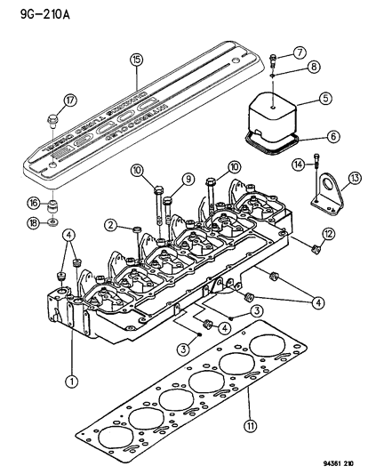 1996 Dodge Ram 2500  Gasket-Valve Cover Diagram for 4429666