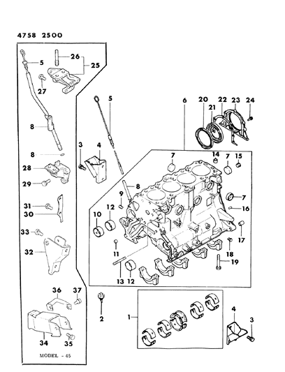 1984 Dodge Ram 50  Bearing-Balance Shaft Diagram for MD082301