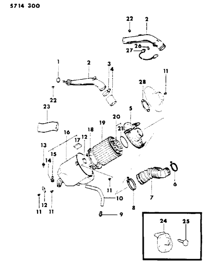 1986 Dodge Conquest  Gasket-Air Cleaner Diagram for MT206583