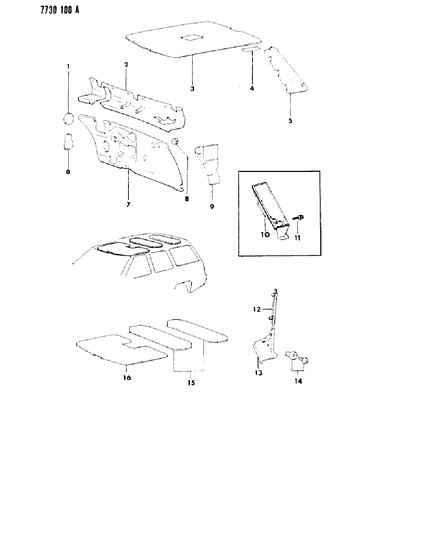 1988 Dodge Colt  Pad-Floor Pan Diagram for MB241601
