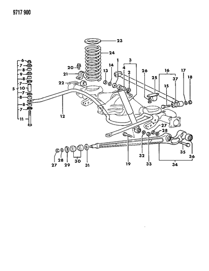 1989 Dodge Raider  Washer Diagram for MT100389