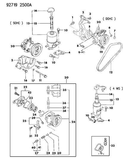 1992 Dodge Stealth  Bolt-A/C Compressor Diagram for MF303365