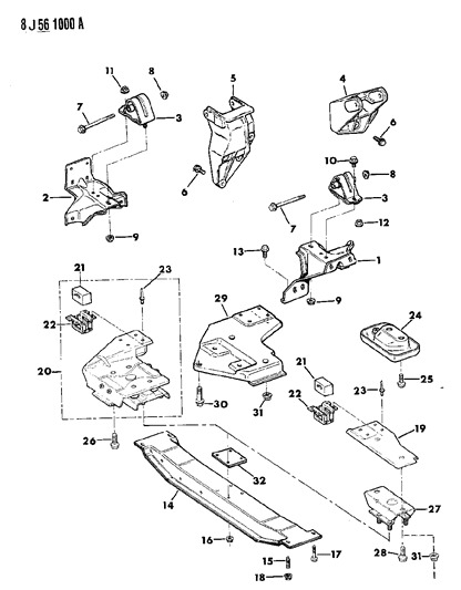 1990 Jeep Comanche Bolt-HEXAGON Head Diagram for 34202606