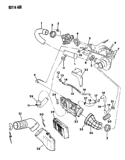 1990 Chrysler LeBaron  Clamp-Hose Diagram for 2448761