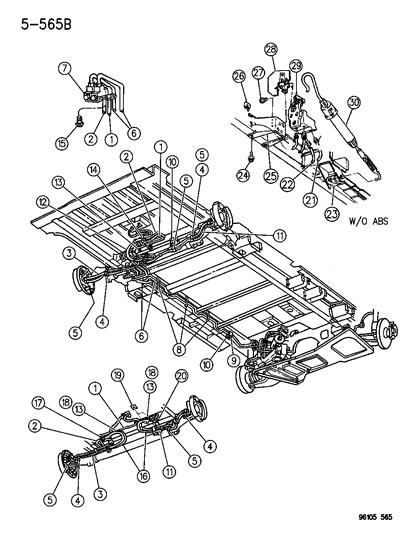 1996 Chrysler Town & Country  Clip-Tube Diagram for 4683556
