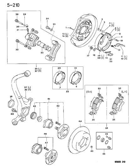 1996 Dodge Avenger  Spring-Brake Shoe Return Diagram for MB857298