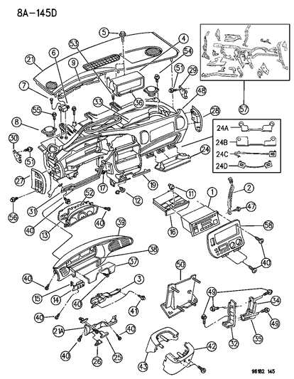 1996 Dodge Caravan  Ashtray Diagram for JU27SC3