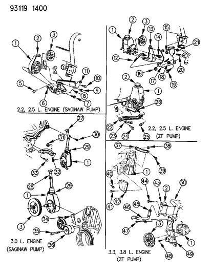 1993 Dodge Grand Caravan  Clamp-Hose Diagram for 2448763