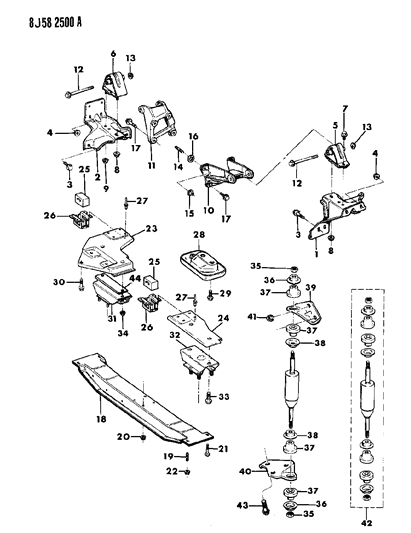 1989 Jeep Wagoneer  Nut-& Washer Assembly HEXAGON Hd M8X1. Diagram for 34201918