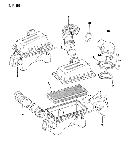 1989 Jeep Comanche  Filter-Air Diagram for 53004383
