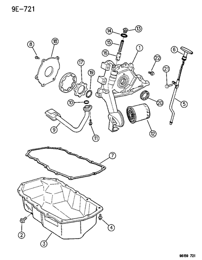 1996 Chrysler Sebring Gasket-Oil Pan WINDAGE (Incl'S Gas Diagram for 4663508