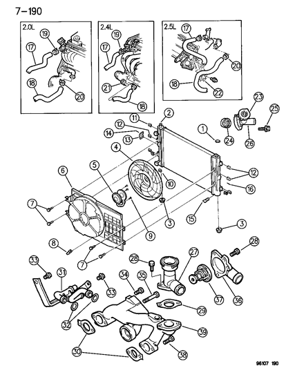 1996 Chrysler Sebring  Screw-HEXAGON Head Diagram for 6101383