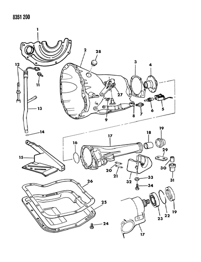 1988 Dodge Ramcharger  Seal-Oil Filler Tube Diagram for 6030608