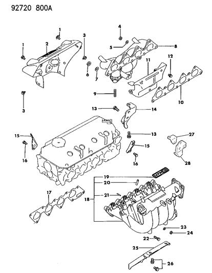 1993 Dodge Colt  Bracket-Engine Lift Diagram for MD196781