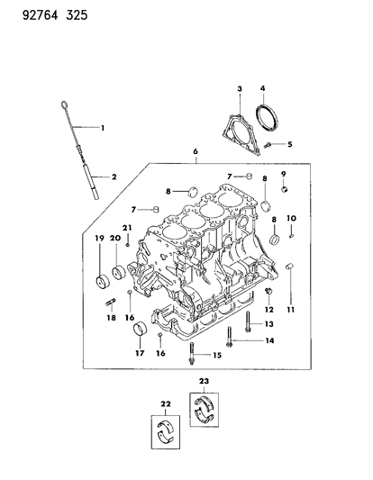 1993 Dodge Ram 50  Bolt-Main Bearing Cap Diagram for MD153368