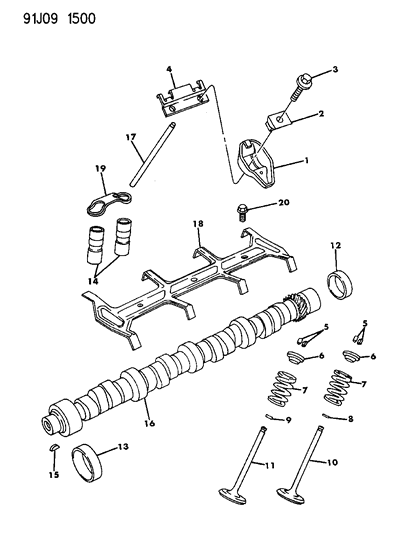1993 Jeep Grand Wagoneer  Spring-Valve Diagram for 33004296