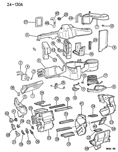 1996 Dodge Caravan  Seal-Heater Core Tubes Diagram for 4734067