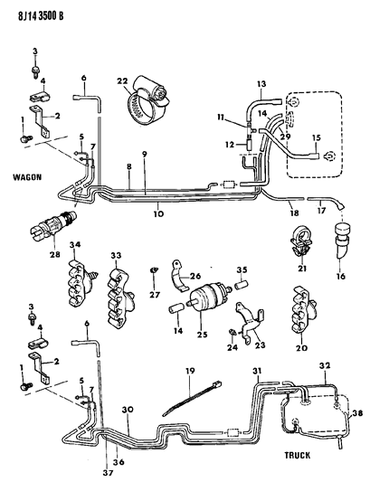 1988 Jeep Wrangler  Strap Diagram for 56001144