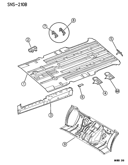 1996 Dodge Caravan  SILL-Body Side SILL Inner Right Diagram for 4882314