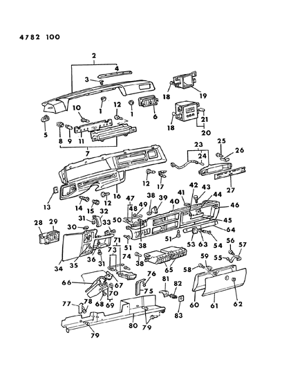 1984 Dodge Colt  Bulb Diagram for MF820572