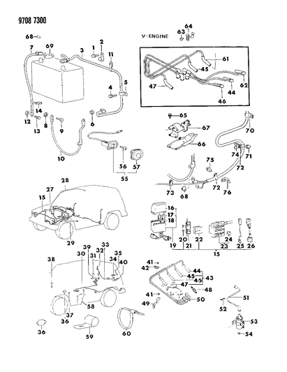 1989 Dodge Raider  Plug-Floor Diagram for MU670024
