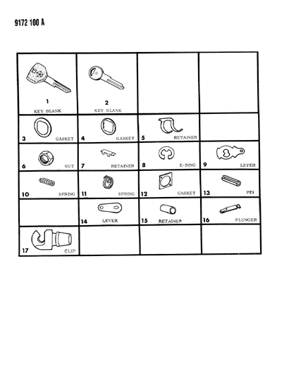 1989 Chrysler LeBaron  Key-Primary Diagram for 4378751
