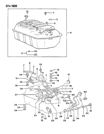 1989 Chrysler Conquest  RETAINER-Fuel Vapor Tube Diagram for MS660169