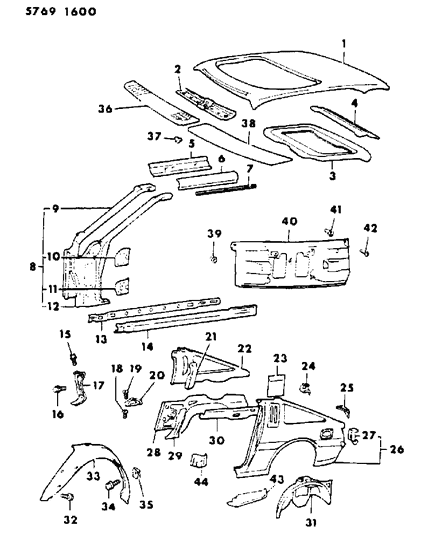 1986 Dodge Conquest  Bolt-HEXAGON FLANGE Head Diagram for MS100222