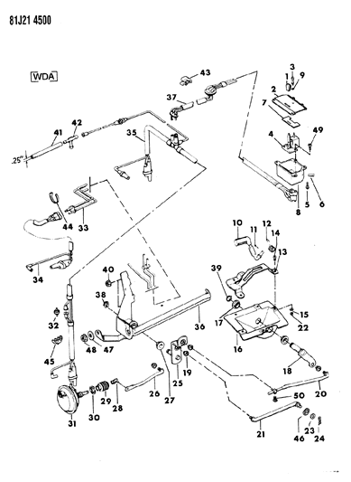 1985 Jeep Wagoneer  BUSHING-Shift Control Diagram for 53000639