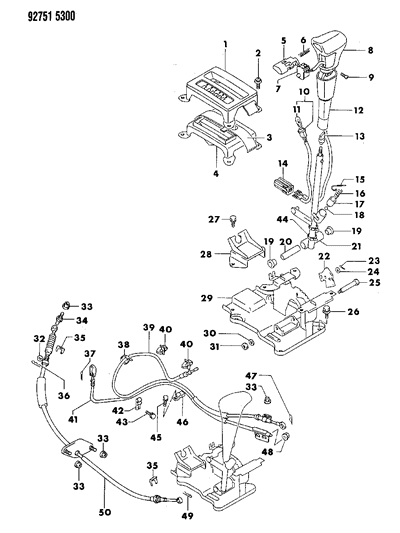 1992 Dodge Colt  Pin-GEARSHIFT Lock Diagram for MB844379