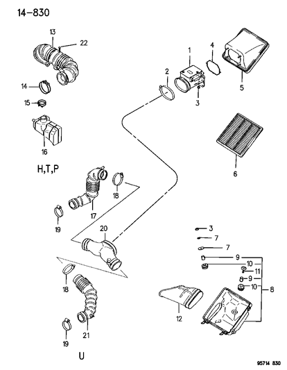 1996 Dodge Stealth  Bolt-Air Cleaner Body MOUNTNG Diagram for MD161216