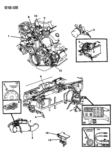 1992 Dodge Dynasty Sensor-COOLANT Temperature Diagram for 33004281