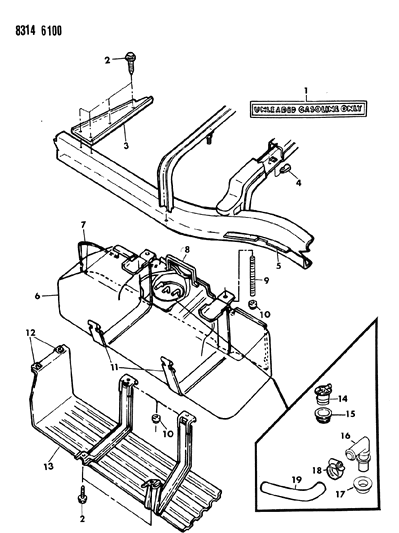 1989 Dodge Dakota Strap, Fuel Tank Support Diagram for 4279772