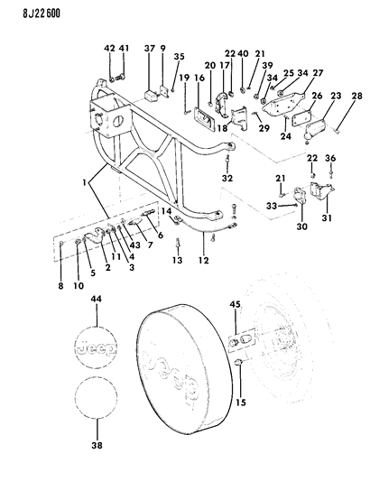 1988 Jeep Cherokee  Nut-Wheel Diagram for J4006956