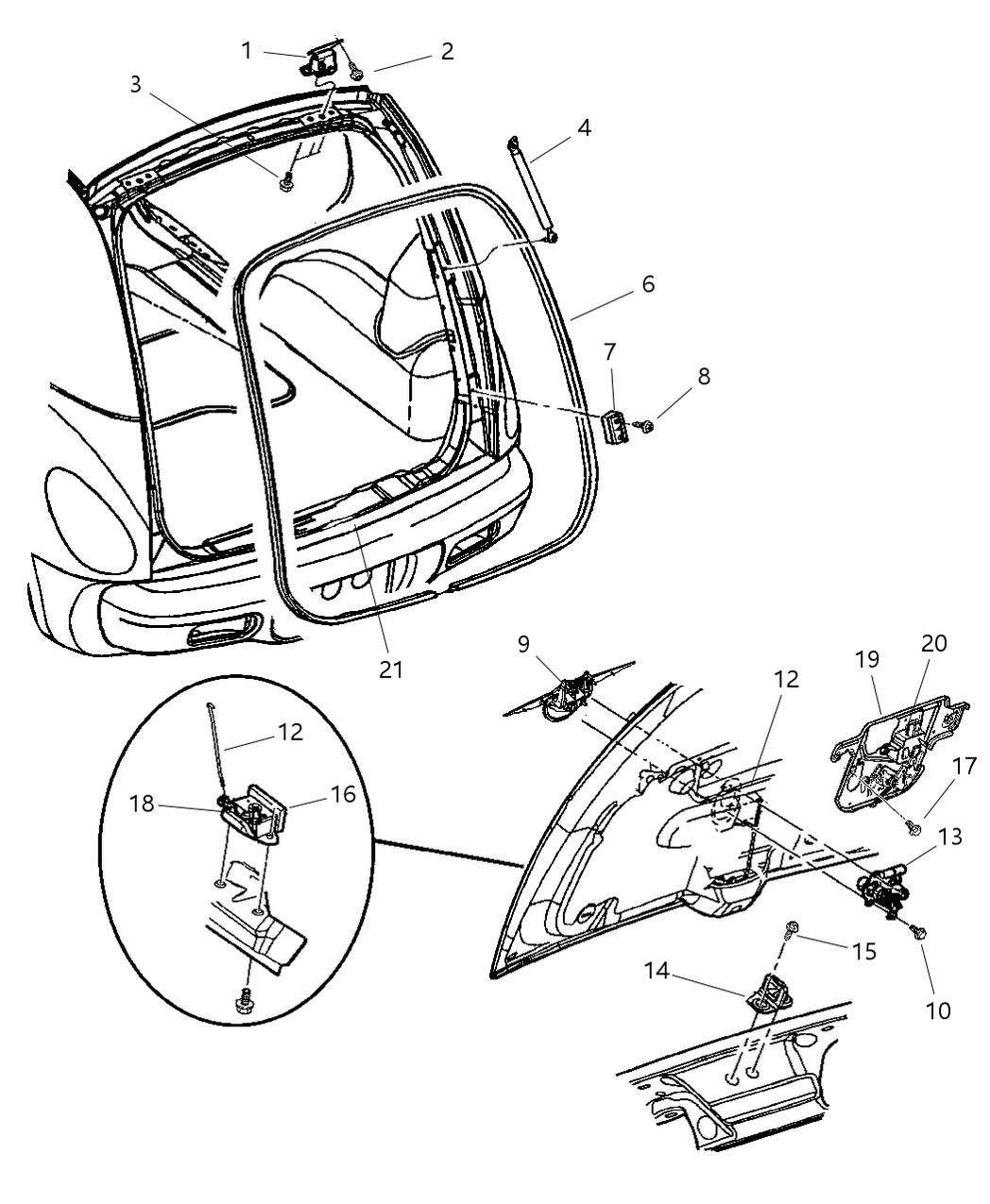 Mopar 4724763AD WEATHERSTRIP-LIFTGATE Opening