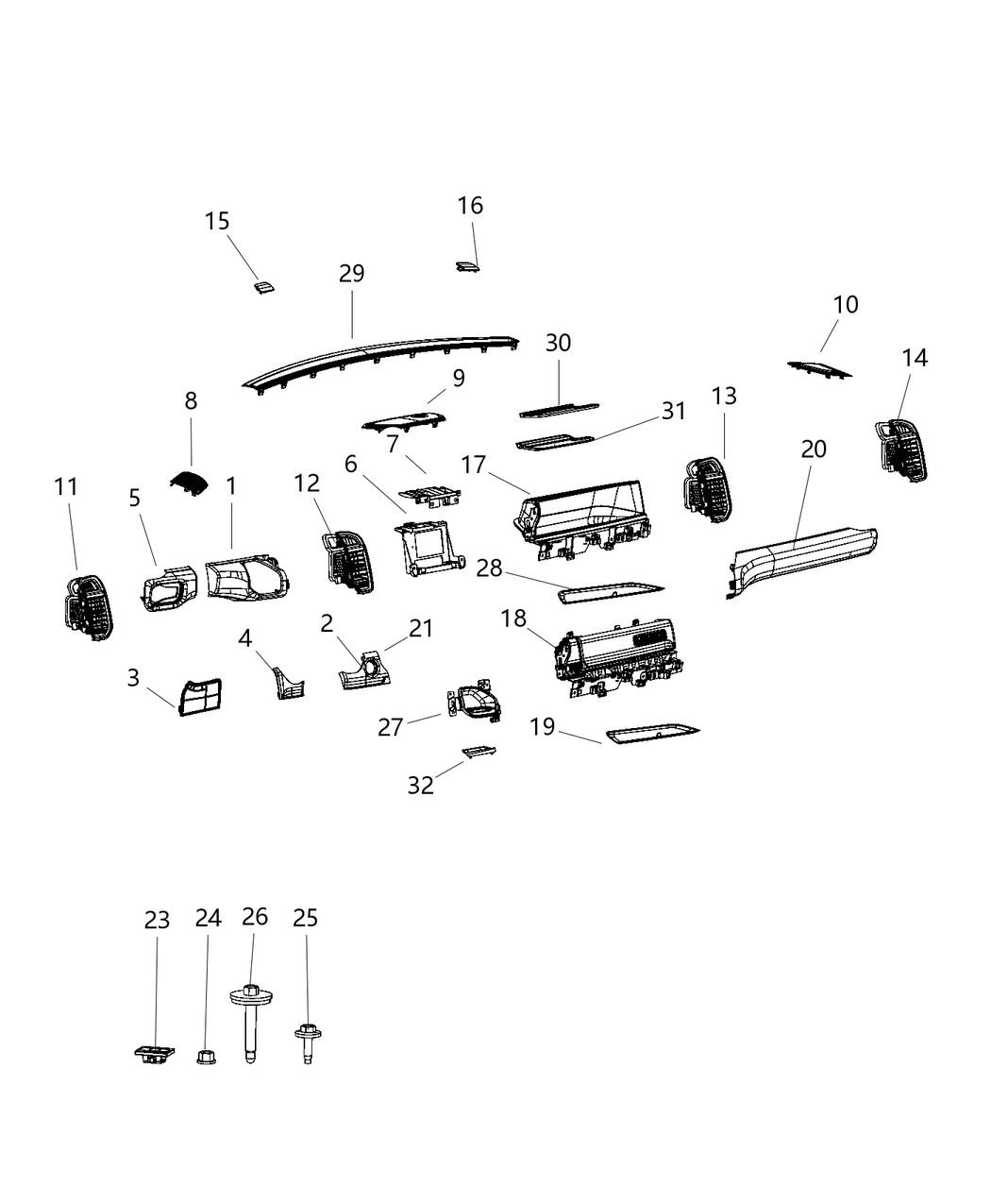 Mopar 6NH53RN8AC Instrument Panel Speaker