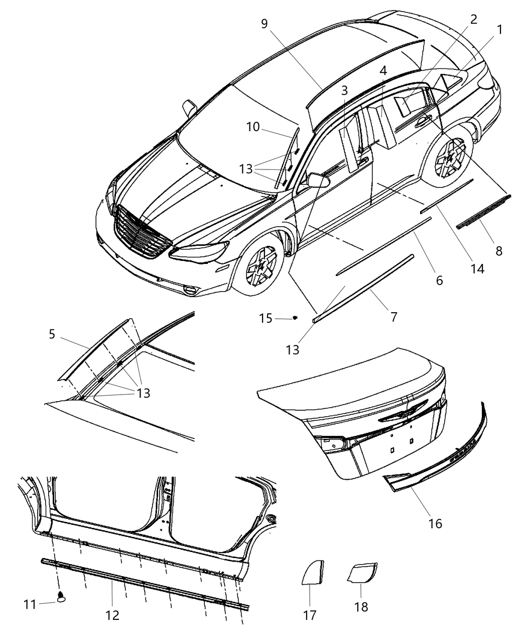 Mopar 5303688AE APPLIQUE-B Pillar