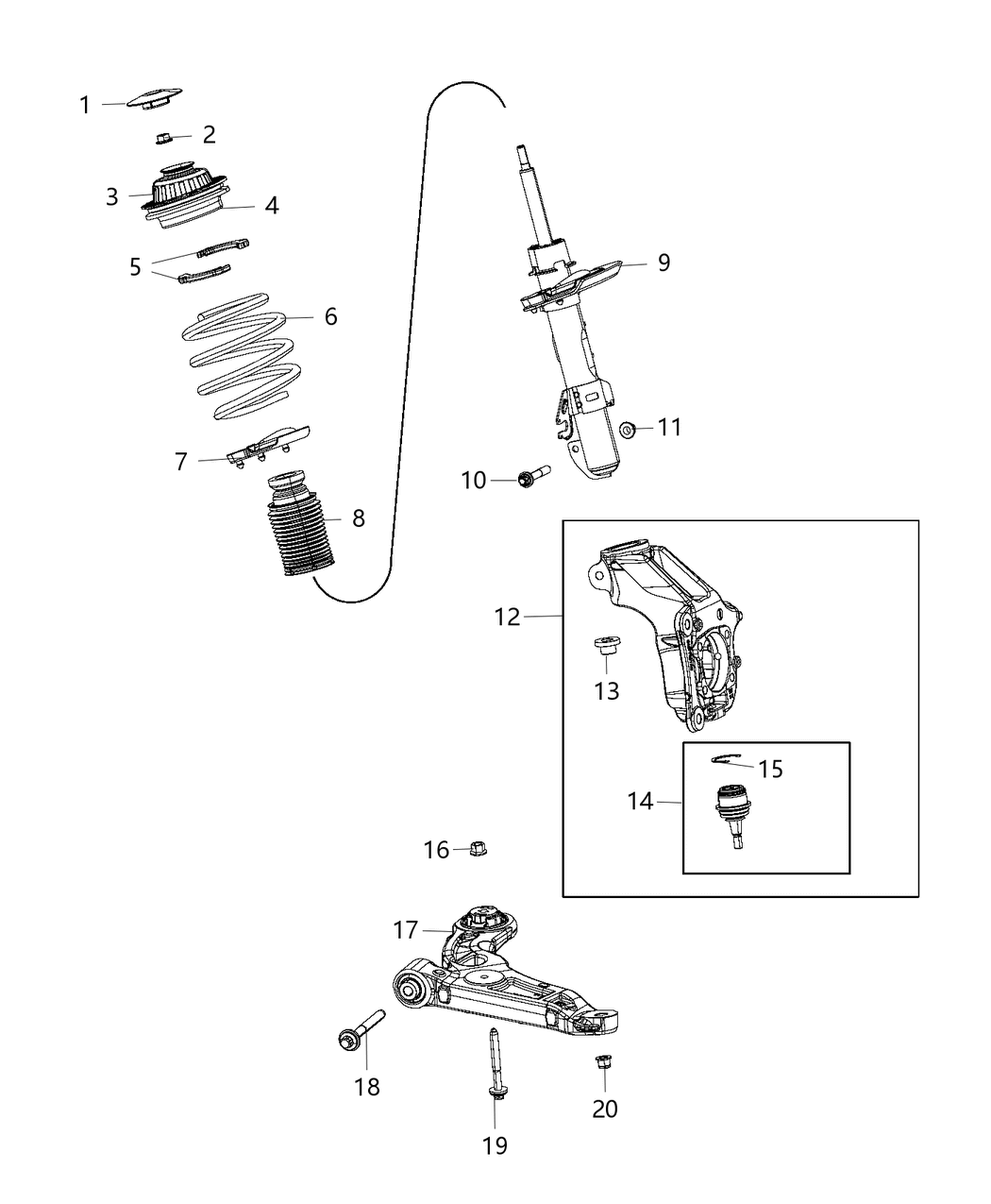 Mopar 68373963AC STRUT-FRONT SUSPENSION