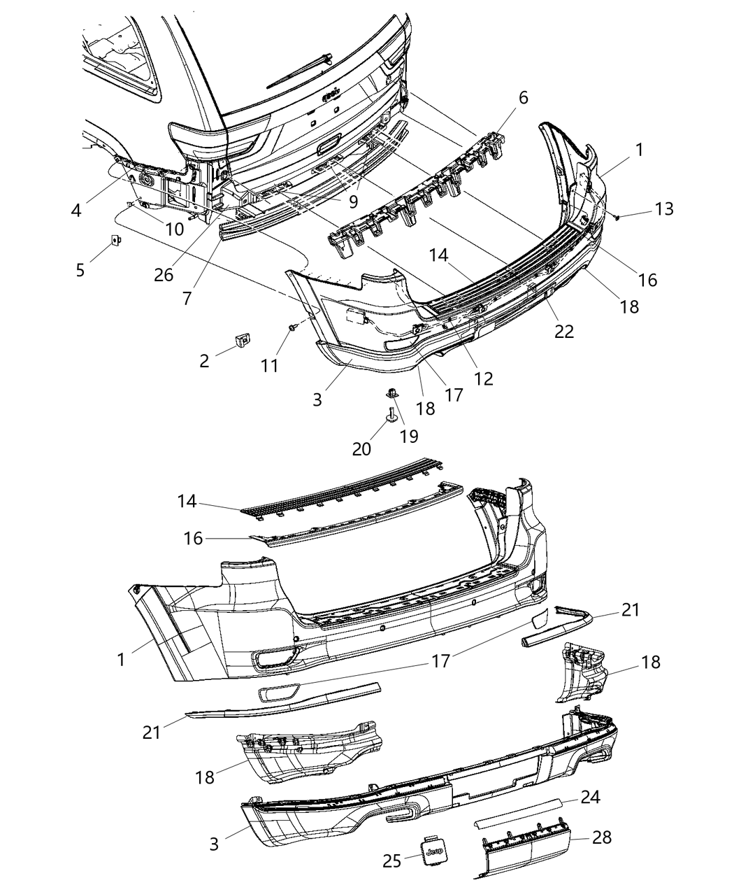 Mopar 4578827AJ Beam-Rear Bumper