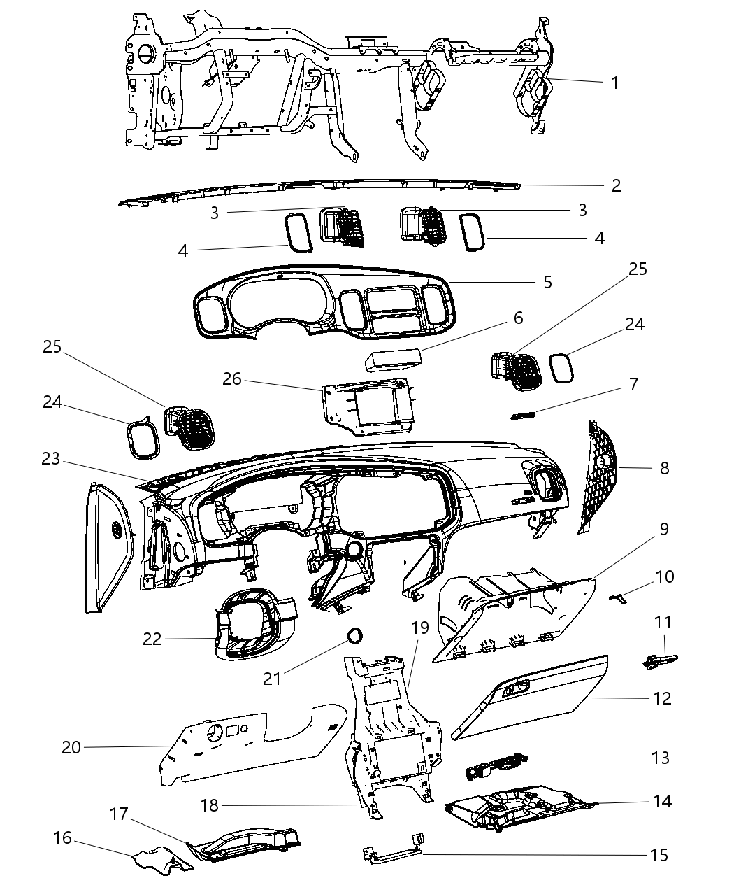 Mopar 68217665AF INSTRUMEN-Instrument Panel
