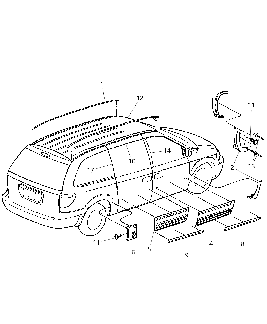 Mopar 5109454AA Molding-Door Window Opening