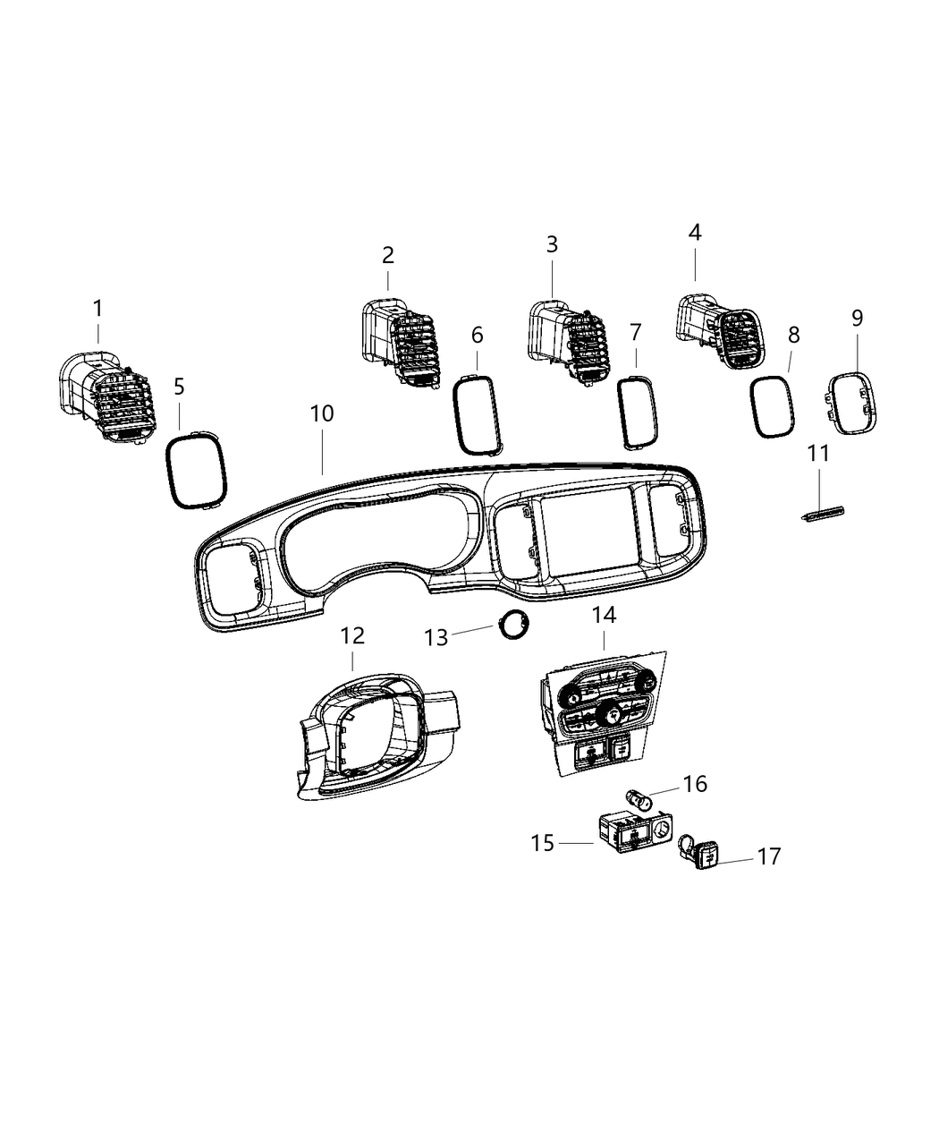 Mopar 68435707AA VEHICLE FEATURE CONTROLS