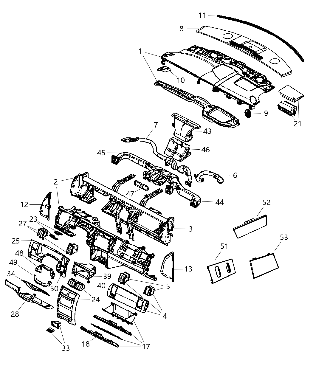 Mopar 5134454AF Duct-Instrument Panel
