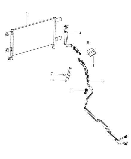 2014 Ram 3500  Transmission Oil Cooler Diagram for 68184883AA