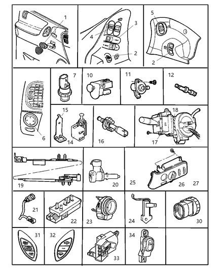 2000 Chrysler Voyager  Switch-Brake Fluid Level Diagram for 4797655