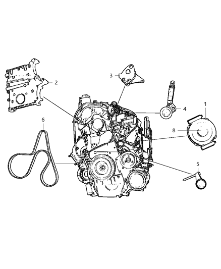 2003 Chrysler PT Cruiser  Belt-V-Belt Diagram for 5080313AA