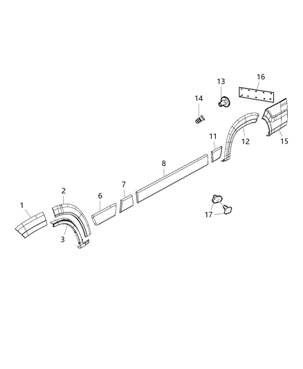 2016 Ram ProMaster 1500  RETAINER-Trim Panel Diagram for 6106747AA